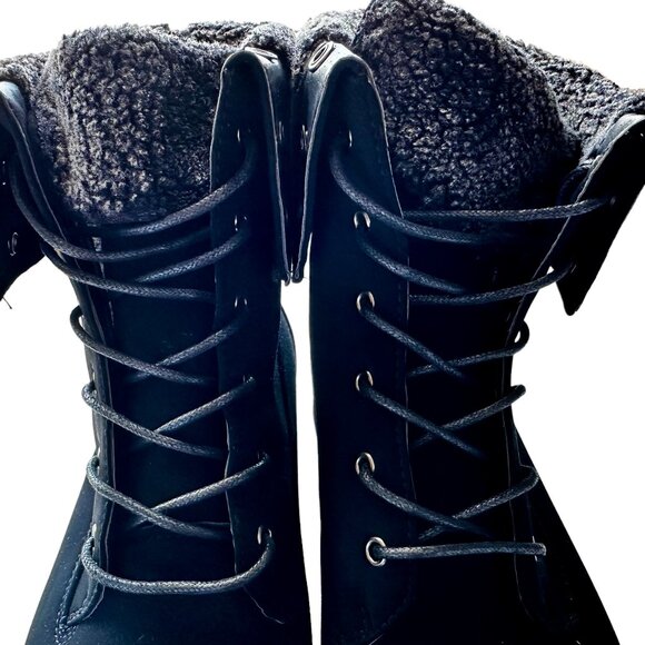 BU Collection Faux Suede Black Boots Sz 11 - Picture 2 of 9